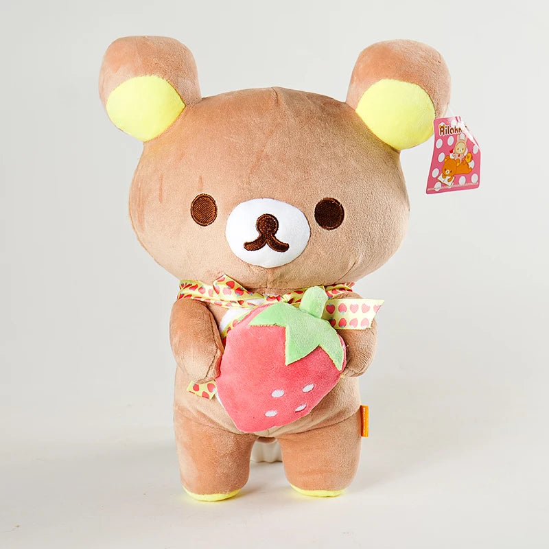 White Strawberry Rilakkuma Plush collection Teddy Bear Peluche Anime Bear Kuma Plushies Stuffed Doll Kawaii Room Decor Girl Gift My Store