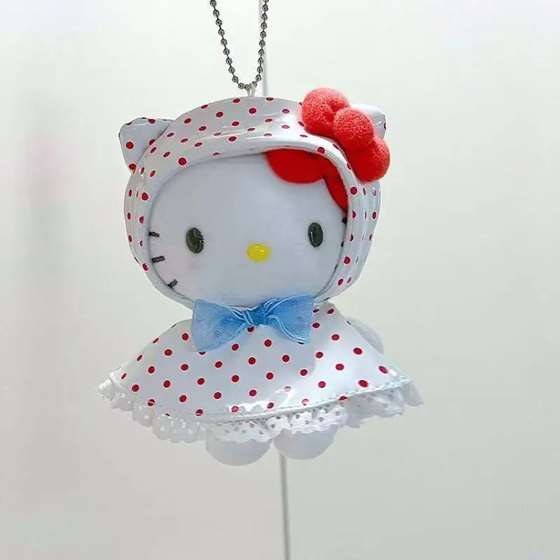 Sanrio Raincoat Hello Kitty Soft Plush Filling Doll Earphone Case Hanging Ornaments Clothing Decoration Friend's Birthday Gift My Store
