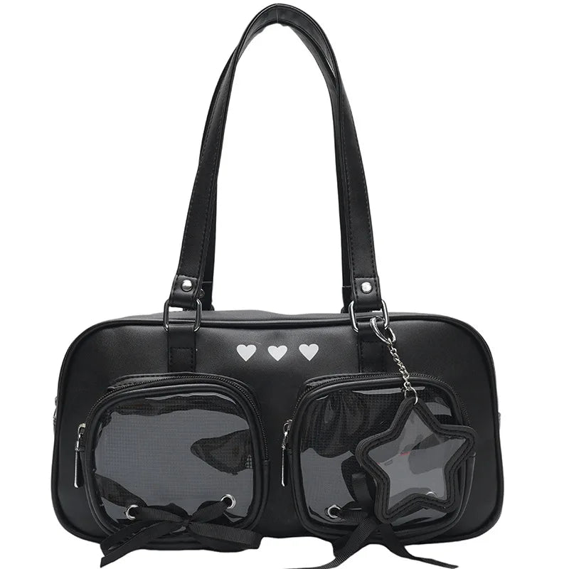 New Niche Design Women's Bow Harajuku Cute Ita Bag JK Uniform Ulzzang Shoulder Bag for Girls Y2K Cartoon Handle Bag My Store