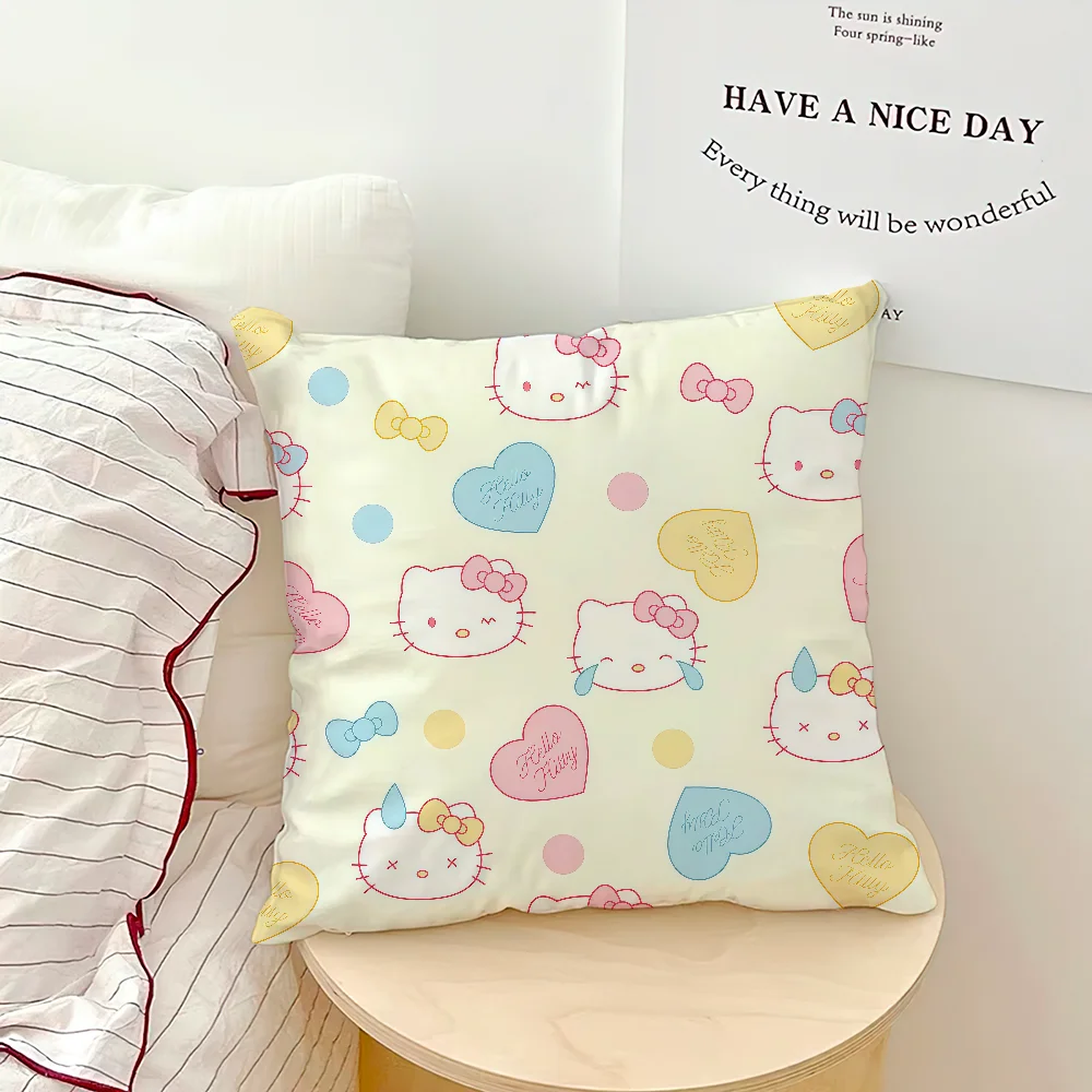 cushion cover soft Pillow bow Case for Hello Sofa Living Room kawaii Home Decor Protective k-Kitty SRO pink Pattern Covers My Store
