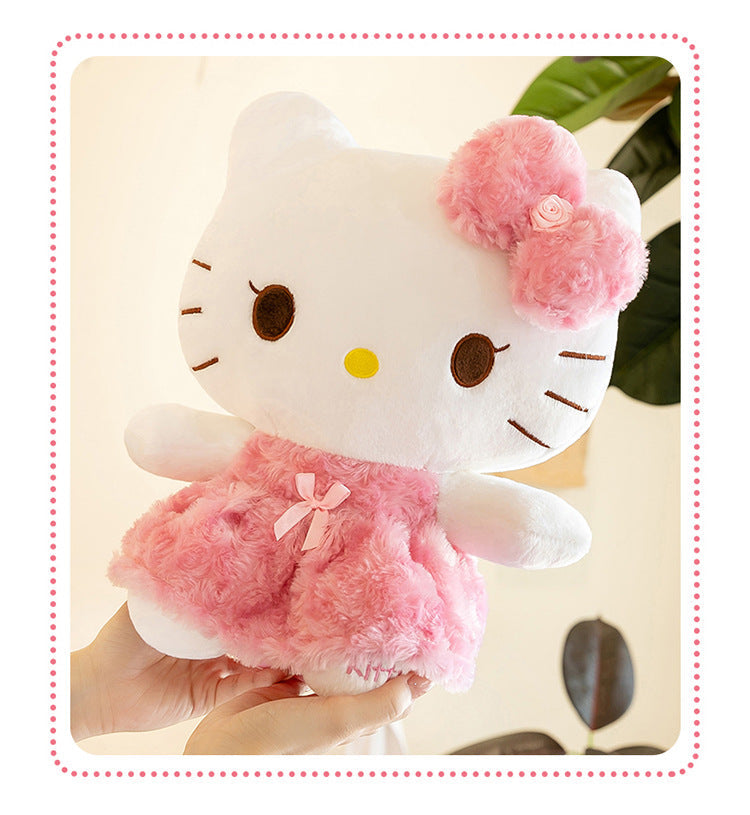 60CM Anime Sanrio Hello Kitty My Melody Rose Series Cartoon Plush Doll PP Cotton Filled Pillow Kawaii Sofa Ornament Holiday Gift My Store