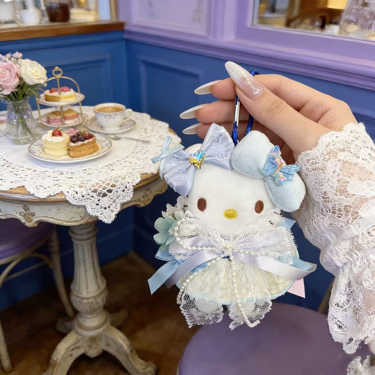Hello Kitty cosplay butterfly fairy series cartoon plush doll keychain PP cotton stuffed doll kawaii pendant decoration gift My Store