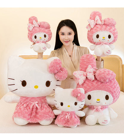60CM Anime Sanrio Hello Kitty My Melody Rose Series Cartoon Plush Doll PP Cotton Filled Pillow Kawaii Sofa Ornament Holiday Gift My Store