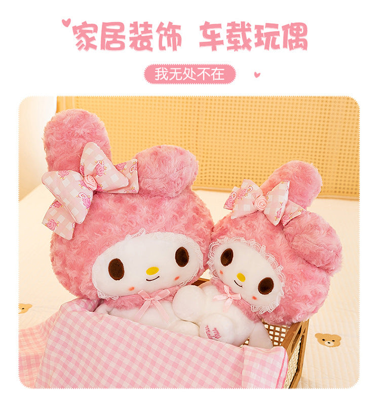 60CM Anime Sanrio Hello Kitty My Melody Rose Series Cartoon Plush Doll PP Cotton Filled Pillow Kawaii Sofa Ornament Holiday Gift My Store