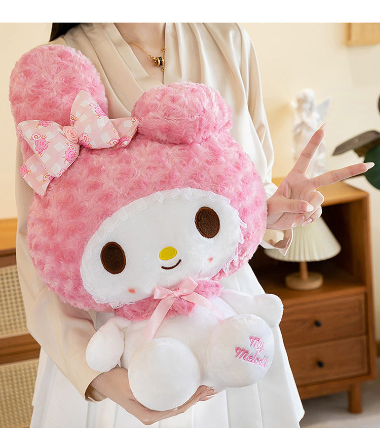 60CM Anime Sanrio Hello Kitty My Melody Rose Series Cartoon Plush Doll PP Cotton Filled Pillow Kawaii Sofa Ornament Holiday Gift My Store