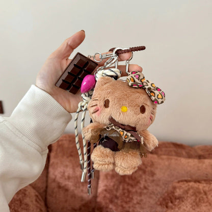 Cartoon Hello Kitty Leopard Print Series Plush Doll Pendant PP Cotton Stuffed Doll Kawaii Keychain Cute Accessories Holiday Gift My Store