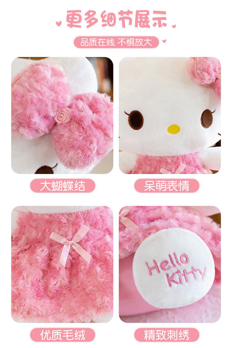 60CM Anime Sanrio Hello Kitty My Melody Rose Series Cartoon Plush Doll PP Cotton Filled Pillow Kawaii Sofa Ornament Holiday Gift My Store