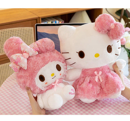 60CM Anime Sanrio Hello Kitty My Melody Rose Series Cartoon Plush Doll PP Cotton Filled Pillow Kawaii Sofa Ornament Holiday Gift My Store