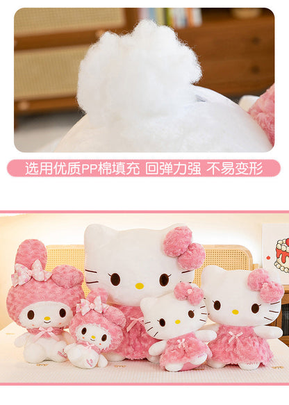 60CM Anime Sanrio Hello Kitty My Melody Rose Series Cartoon Plush Doll PP Cotton Filled Pillow Kawaii Sofa Ornament Holiday Gift My Store