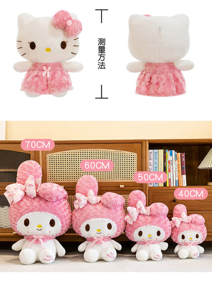60CM Anime Sanrio Hello Kitty My Melody Rose Series Cartoon Plush Doll PP Cotton Filled Pillow Kawaii Sofa Ornament Holiday Gift My Store