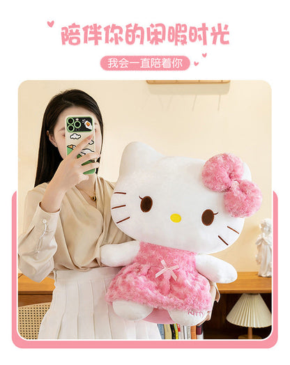 60CM Anime Sanrio Hello Kitty My Melody Rose Series Cartoon Plush Doll PP Cotton Filled Pillow Kawaii Sofa Ornament Holiday Gift My Store
