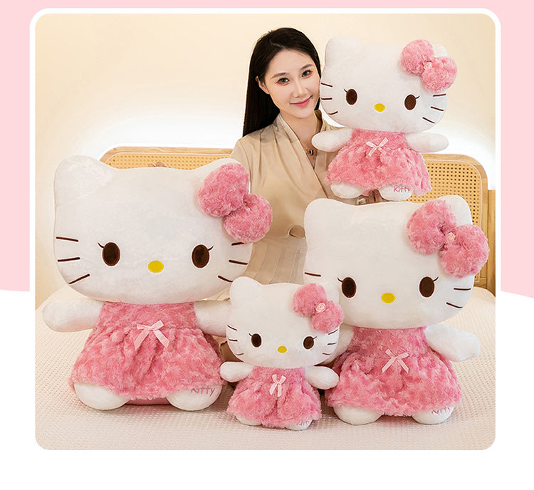 60CM Anime Sanrio Hello Kitty My Melody Rose Series Cartoon Plush Doll PP Cotton Filled Pillow Kawaii Sofa Ornament Holiday Gift My Store