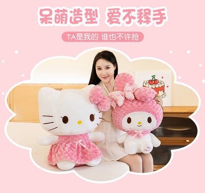 60CM Anime Sanrio Hello Kitty My Melody Rose Series Cartoon Plush Doll PP Cotton Filled Pillow Kawaii Sofa Ornament Holiday Gift My Store
