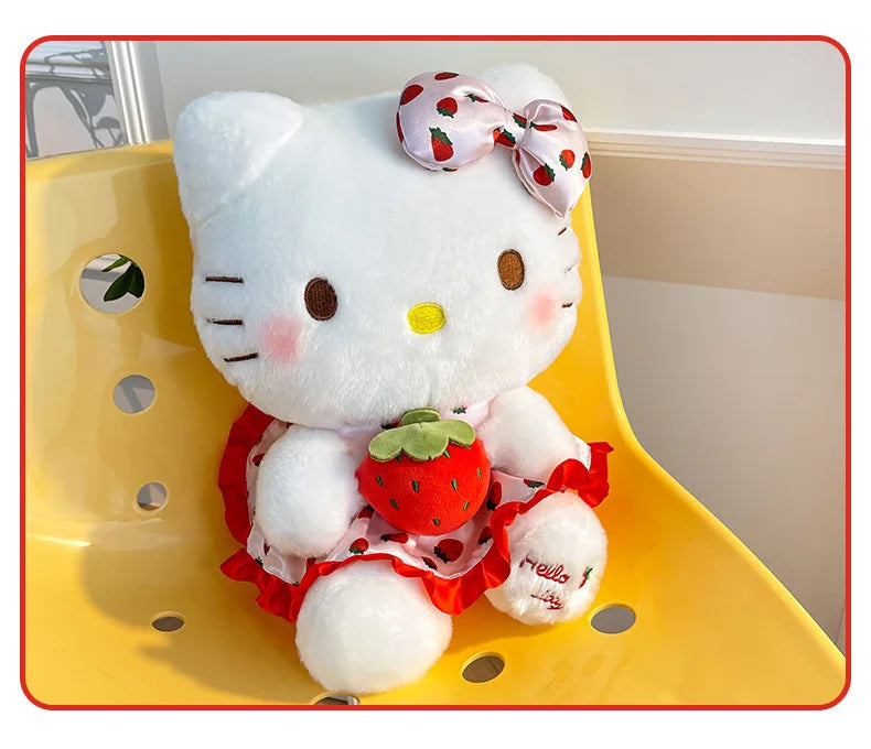 New Hello Kitty Plush Toy Large Strawberry Cat Stuffed Animal Cute Kids Birthday Xmas Gift for Children Soft Doll Wholesale My Store