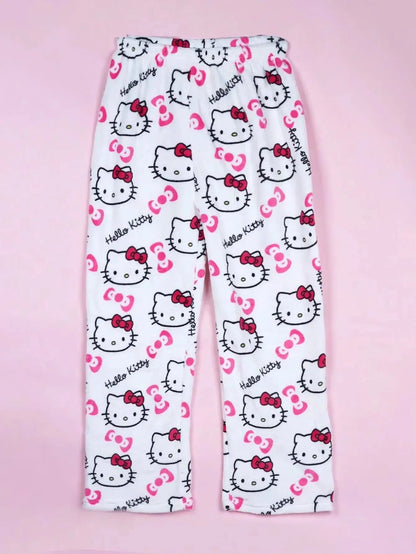 2026 New Hello Kitty Pajamas Pants Anime Women's Pajama Pants Cartoon Couple Home Sleepwear Trousers Leisure Home Clothing My Store