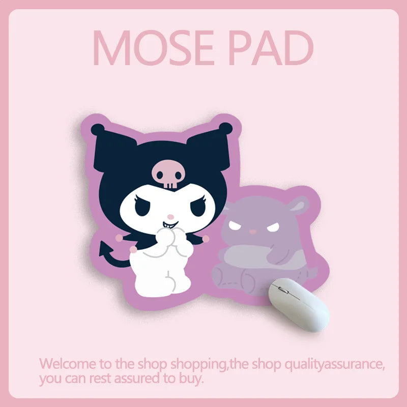 Sanrio Mouse Pad Kawaii Cinnamoroll Non Slip Table Pad Kuromi Melody Y2k Black Pink Coffee Pad Soft Mouse Pad Girl Toy Gift My Store