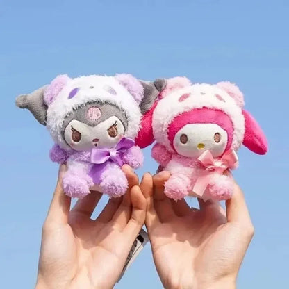 10pcs Sanrio Keychain Plush Anime Kuromi Doll Keyring Hello Kitty Plushie Cinnamoroll KeyChains Bag Pendant Toy Gift for Girls My Store