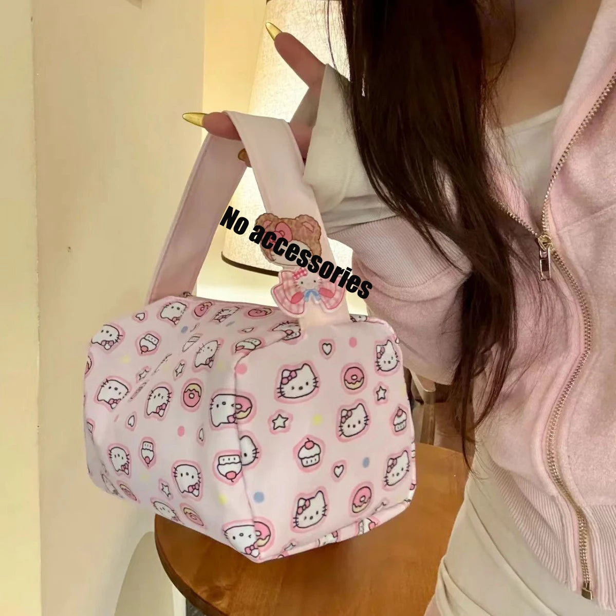 Sanrio Hello Kitty Cartoon Makeup Bag Kt Cat Portable Travel Toiletry Bag Outing Tee-Dimensional Handbag Girl Birthday Gifts My Store
