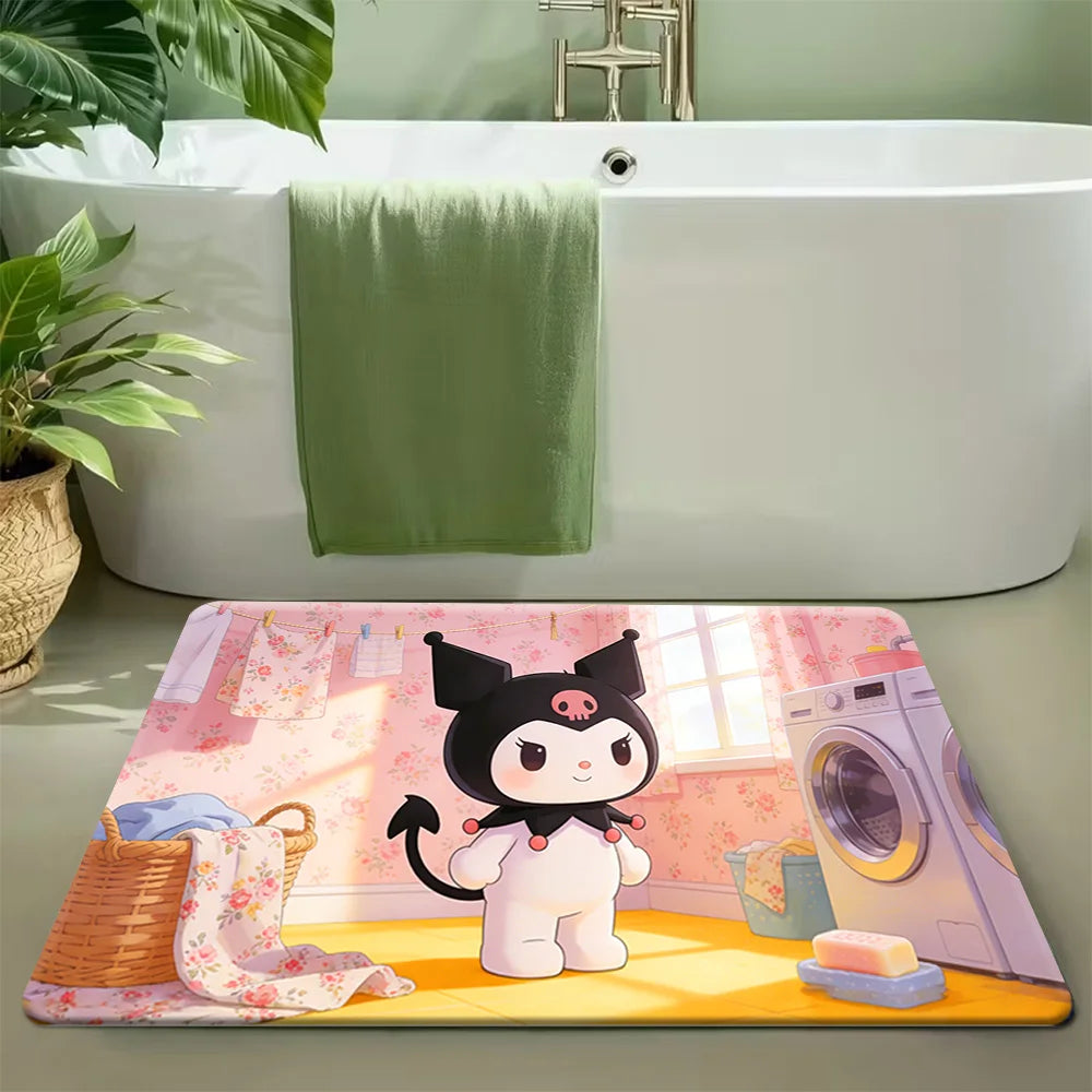 1pc of Sanrio Hello Kitty Plush Rug - Washable, Cartoon-Style Mat Suitable for Bedroom And Living Room Decor, Featuring Pink R My Store