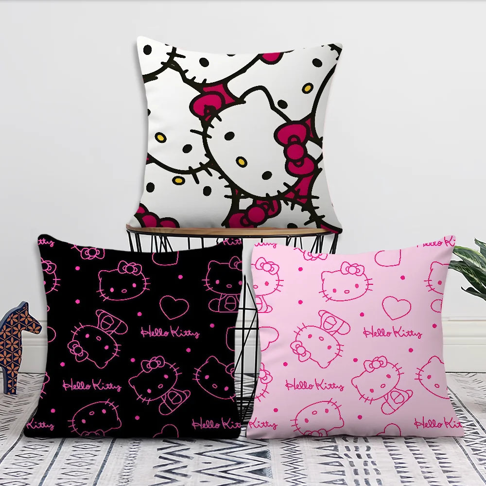 cushion cover soft Pillow bow Case for Hello Sofa Living Room kawaii Home Decor Protective k-Kitty SRO pink Pattern Covers My Store