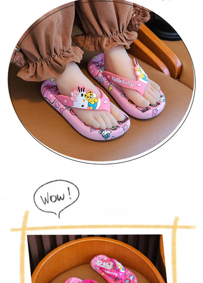 Hellokittys Sanrios Slippers Girl Summer Fashion Kawaii Cartoon Wearing Outside Fashion Cartoon Flip Flops Leisure Anime Figure My Store