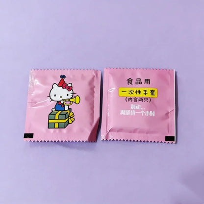 50 pairs Sanrio Hello Kitty Kawaii Thickened Portable Disposable Gloves Cartoon Pattern Independent Packaging Wholesale My Store
