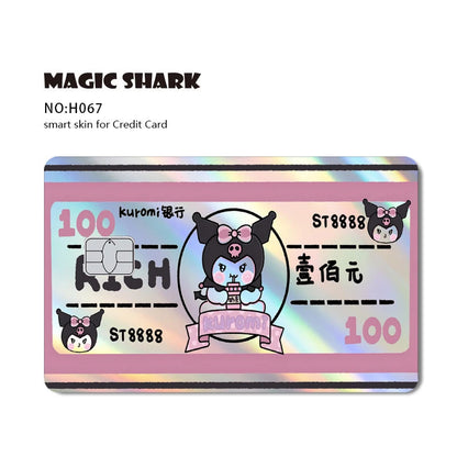 Hot Sale Hello Kitty Kuromi Holographic Laser Shinny Film Skin Cover Sticker for Debit Credit Card Bank Card My Store