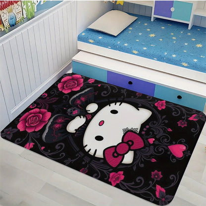 1pc of Sanrio Hello Kitty Plush Rug - Washable, Cartoon-Style Mat Suitable for Bedroom And Living Room Decor, Featuring Pink R My Store