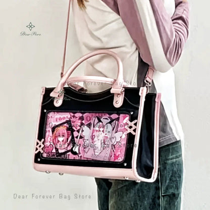 Y2K Cute Ita Bag Girl Transparent Messenger Bag Women's Fashion Shoulder Crossbody Bag Ladys DIY Display Tote Bag Lolita Handbag My Store
