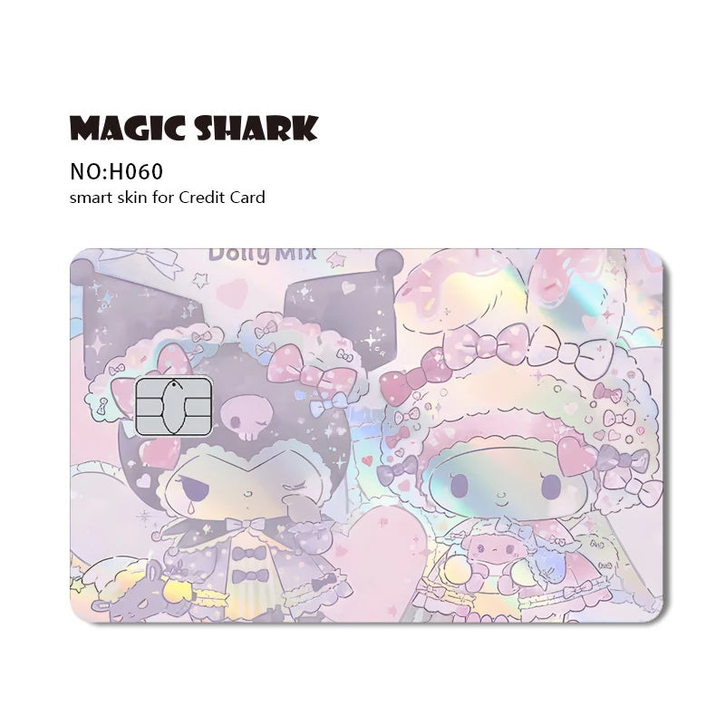 Hot Sale Hello Kitty Kuromi Holographic Laser Shinny Film Skin Cover Sticker for Debit Credit Card Bank Card My Store