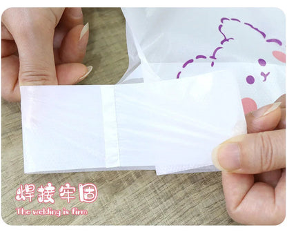 100Pcs Anime Hello Kitty Cinnamoroll Doggie Bag Cute Cartoon Printing Portable Plastic Storage Tote Bag For Girls My Store
