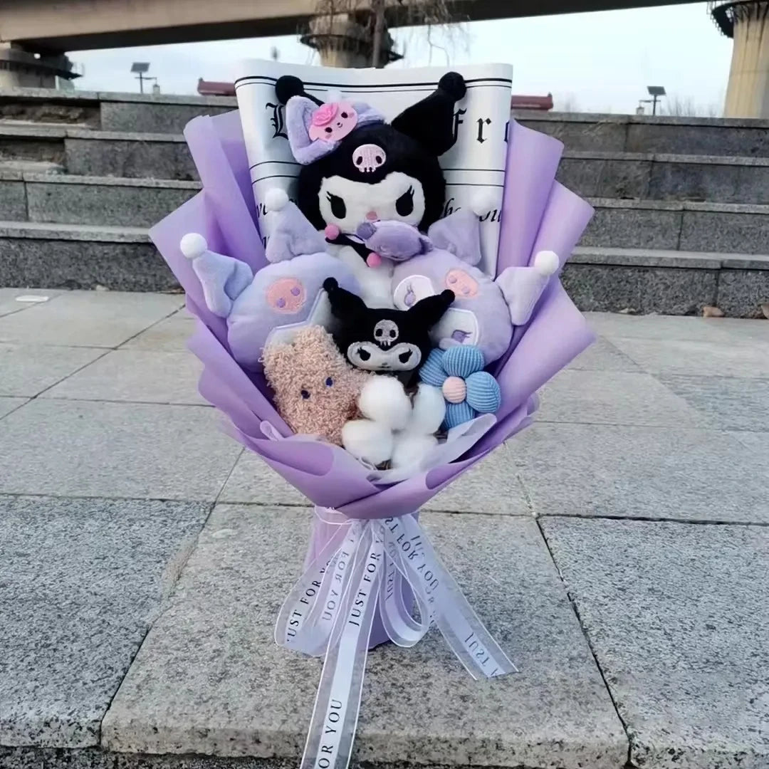 Hello Kitty Cartoon Plush Bouquet  Anime Rose Flowers Doll Home Wedding Decoration Christmas Valentine's Day Gift My Store
