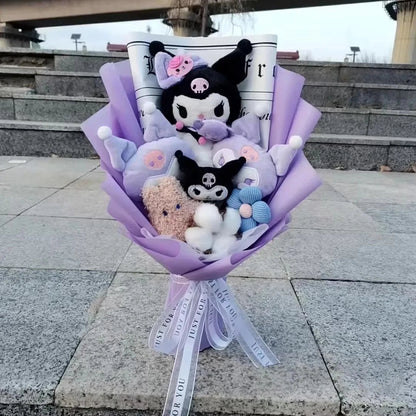 Hello Kitty Cartoon Plush Bouquet  Anime Rose Flowers Doll Home Wedding Decoration Christmas Valentine's Day Gift My Store
