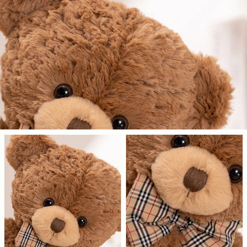 40-80cm Classic Teddy Bear Plush Dolls Cute Brown Bear Plushies with Bow Decor Lovely Birthday Gift Large Hug Pillow For Girl My Store
