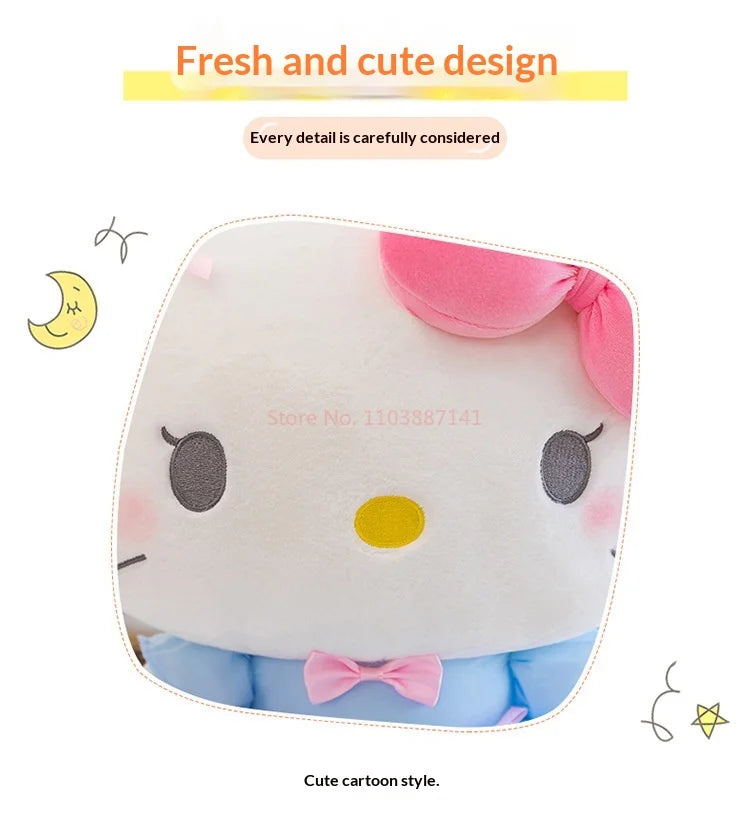 New Style Hello Kitty Plush Toy Big Pink Bow Blue Lace Dress Stuffed Doll Soft Plushie For Kids Girls Birthday Gift Room Decor My Store