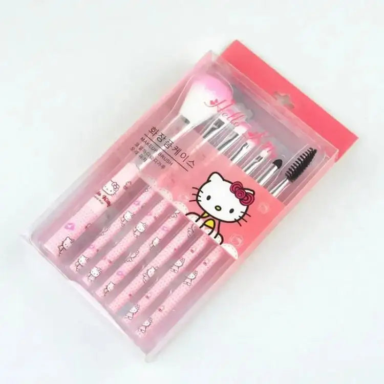 7Pcs Hello Kitty Makeup Brush Set Cute Cartoon Beauty Tools Eyeshadow Blush Eyebrow Brush Kit Girl Gifts My Store