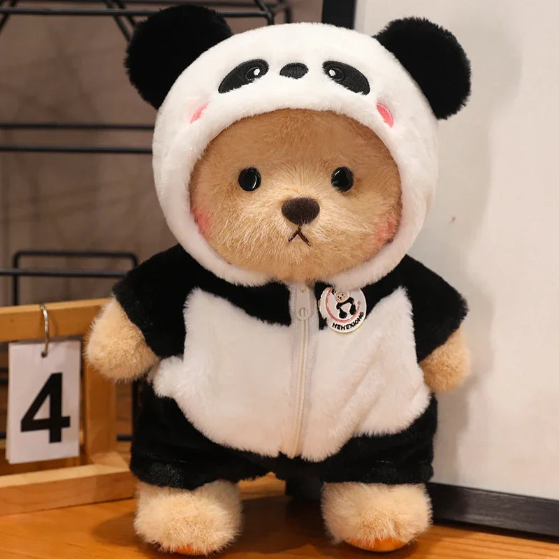 For 30cm Plush Toys Birthday Gift for Girls Kids Bear with Movable Limbs and Head Soft Bear White Brown Comfortable My Store