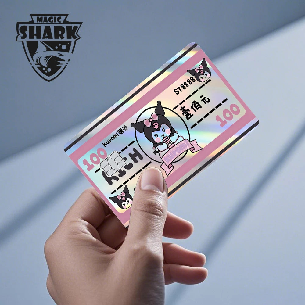 Hot Sale Hello Kitty Kuromi Holographic Laser Shinny Film Skin Cover Sticker for Debit Credit Card Bank Card My Store