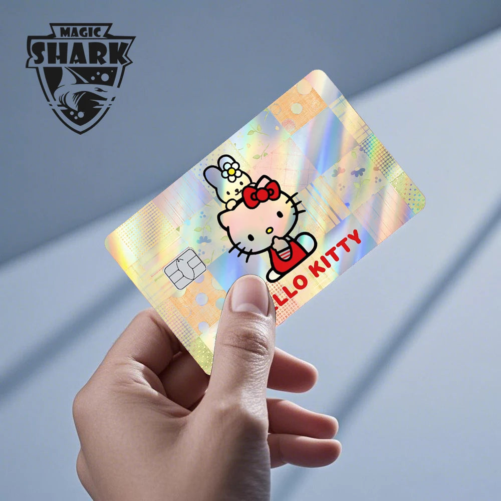 Hot Sale Hello Kitty Kuromi Holographic Laser Shinny Film Skin Cover Sticker for Debit Credit Card Bank Card My Store