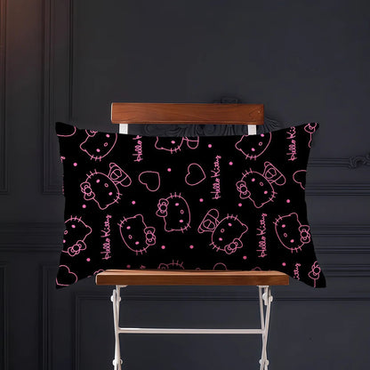 pink Tiling Pattern cushion cover Rectangle Pillow Cover bow Hello kawaii Home Sofa living Room k-Kitty Coffee Shop Pillowcase My Store
