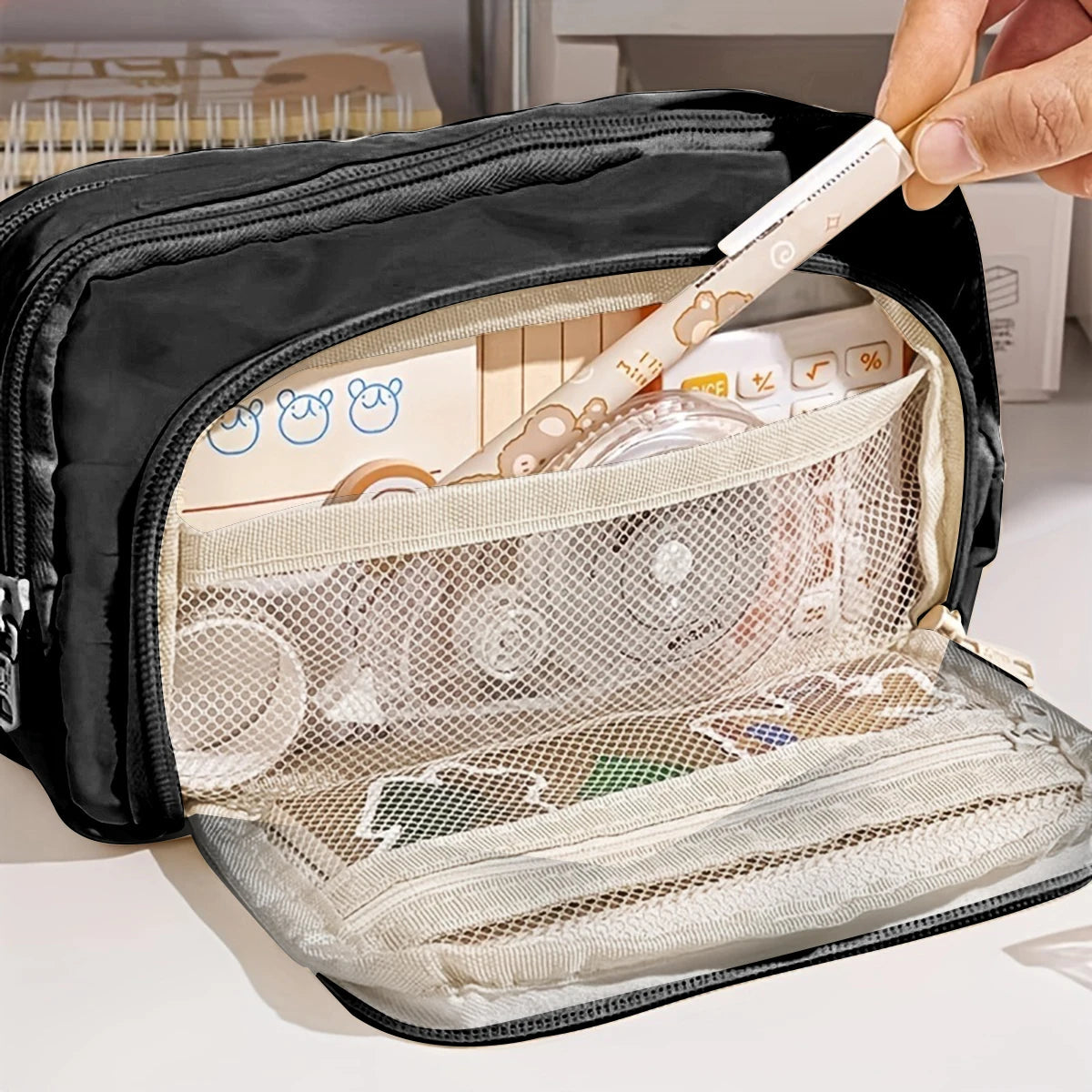 Cute Multi Layer Pencil Case Pouch, Large Capacity Pen Case Bag,Durable Stationery Storage Bag For Students, School&Office My Store