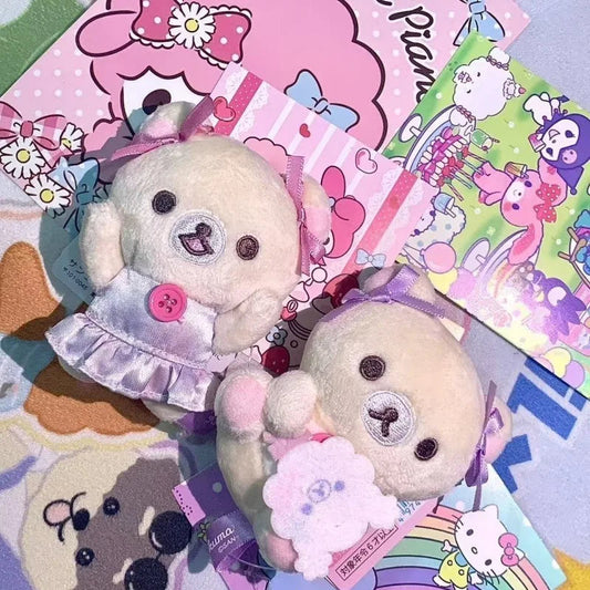 kawaii 8cm cartoon Korilakkuma Small Plush Pendant Sky Cotton Candy Series Rilakkuma lovely unicorn plush keychain Girly gift My Store