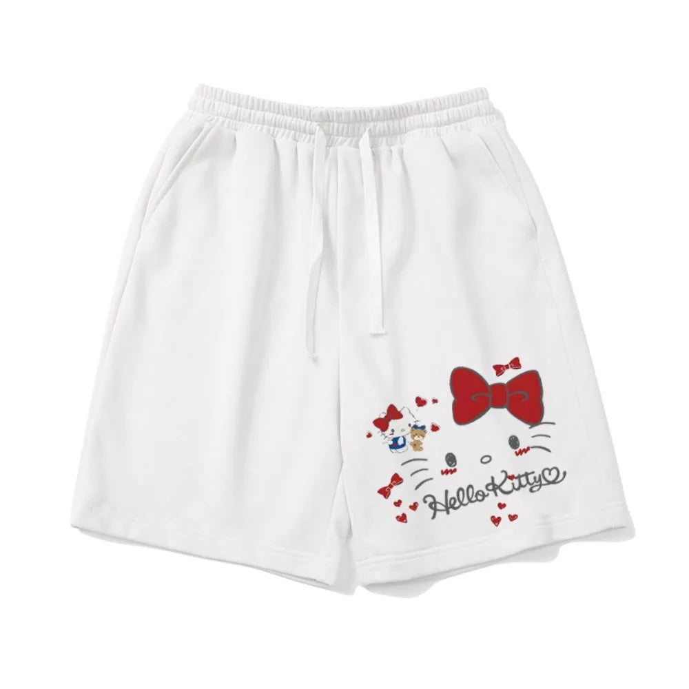New Men's Hello Kitty Printed Shorts Women's Sports Cotton Shorts Summer Loose Jogging Five-point Pants Breathable Gym  Shorts My Store