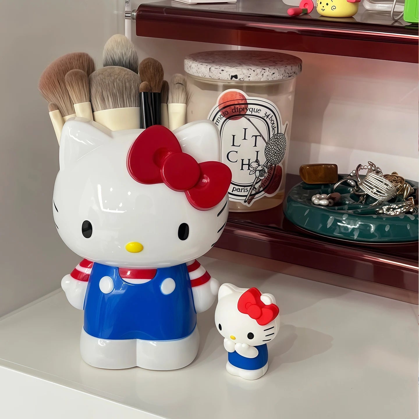 New Hello Kitty My Melody Anime Cartoon Pen Holder Makeup Brush Organizer Desktop Storage Decor Cute Girl Kawaii Collection Gift My Store