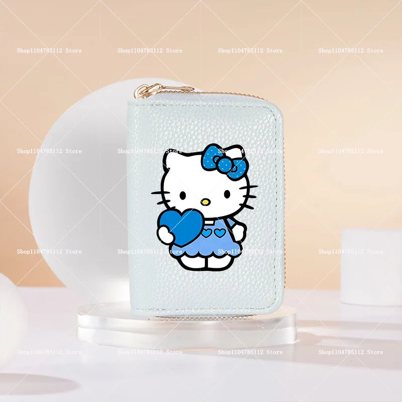 Hello Kitty Short Coin Purse with Card Slots Zipper Wallet Large Capacity Multiple Colors Credit Card Holder Coin Packet Gift My Store