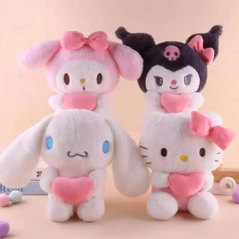 22cm Sanrio Hello Kitty Kuromi Pillow KT Plush Toy Girls Soft Stuffed Animal Toys Heart My Melody Cinnamoroll Stuff Doll Gifts My Store