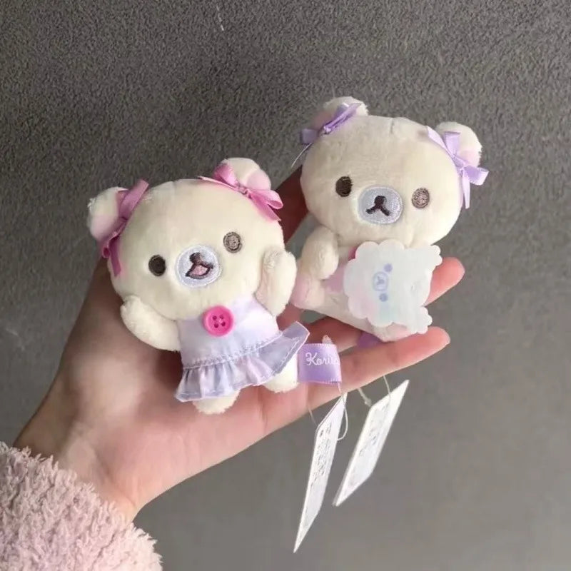 kawaii 8cm cartoon Korilakkuma Small Plush Pendant Sky Cotton Candy Series Rilakkuma lovely unicorn plush keychain Girly gift My Store