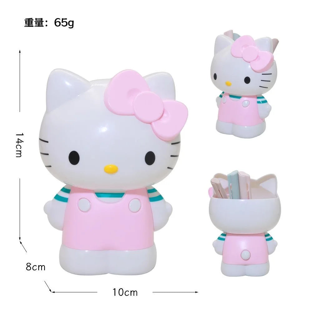 New Hello Kitty My Melody Anime Cartoon Pen Holder Makeup Brush Organizer Desktop Storage Decor Cute Girl Kawaii Collection Gift My Store