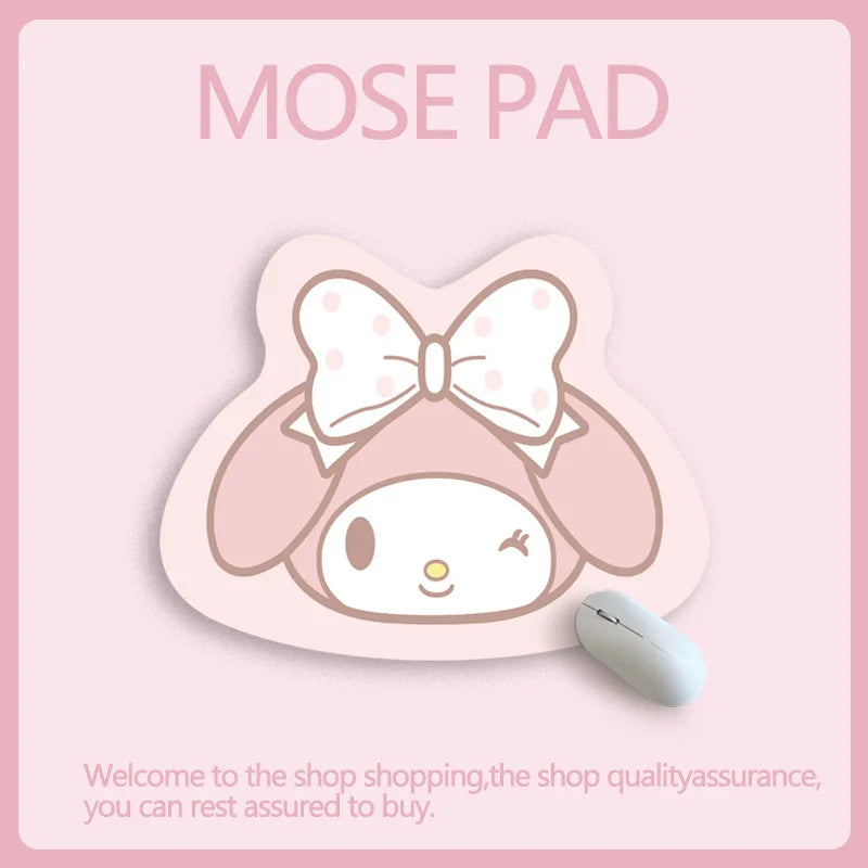 Sanrio Mouse Pad Kawaii Cinnamoroll Non Slip Table Pad Kuromi Melody Y2k Black Pink Coffee Pad Soft Mouse Pad Girl Toy Gift My Store