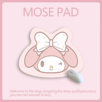 Sanrio Mouse Pad Kawaii Cinnamoroll Non Slip Table Pad Kuromi Melody Y2k Black Pink Coffee Pad Soft Mouse Pad Girl Toy Gift My Store